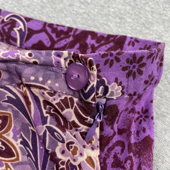 y2k Coldwater Creek Floral Maxi Skirt PL Purple Paisley Fairy Whimsigoth Boho - Picture 7 of 11